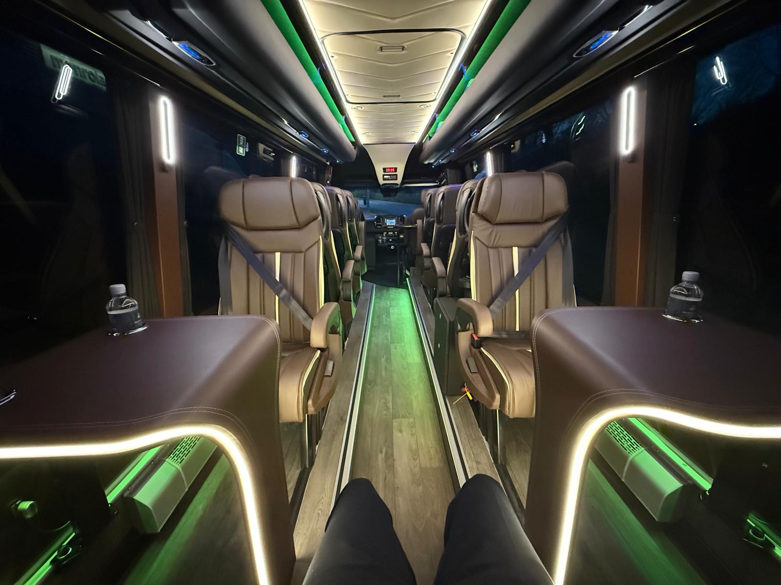 Luxury coach interior business class — group chauffeur London 24 seats FFGR London